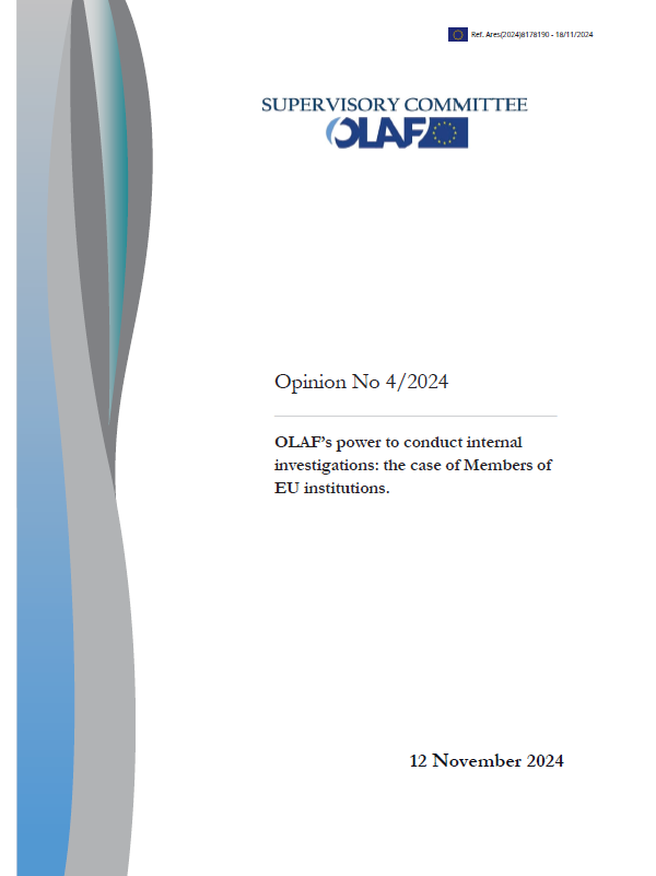 Opinion No 4/2024 - OLAF 's power to conduct internal investigations: the case of Members of EU institutions